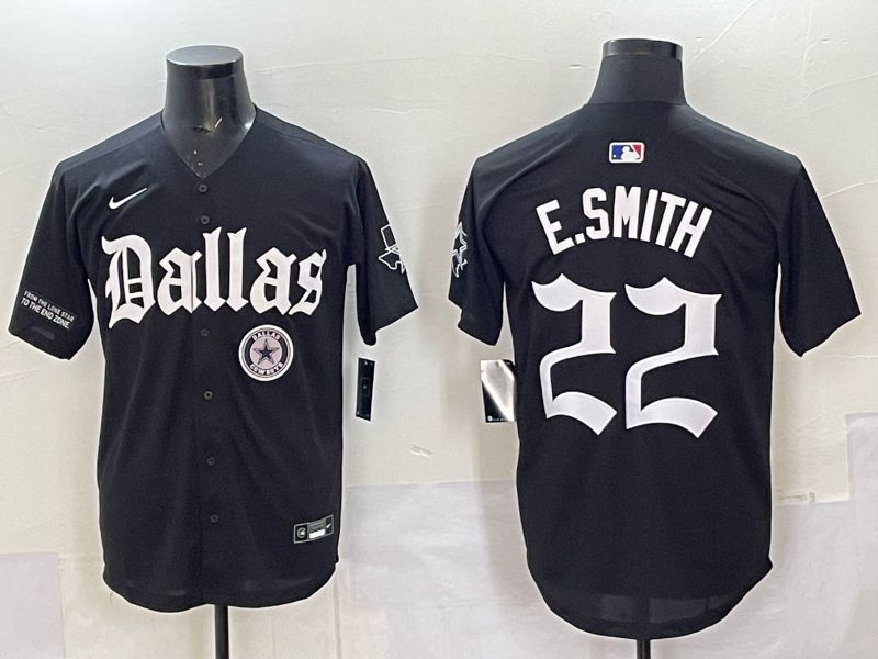 Men 2025 Nike Dallas Cowboys #22 E.Smith Black 5th generation Joint Name Limited NFL Jersey 020->dallas cowboys->NFL Jersey